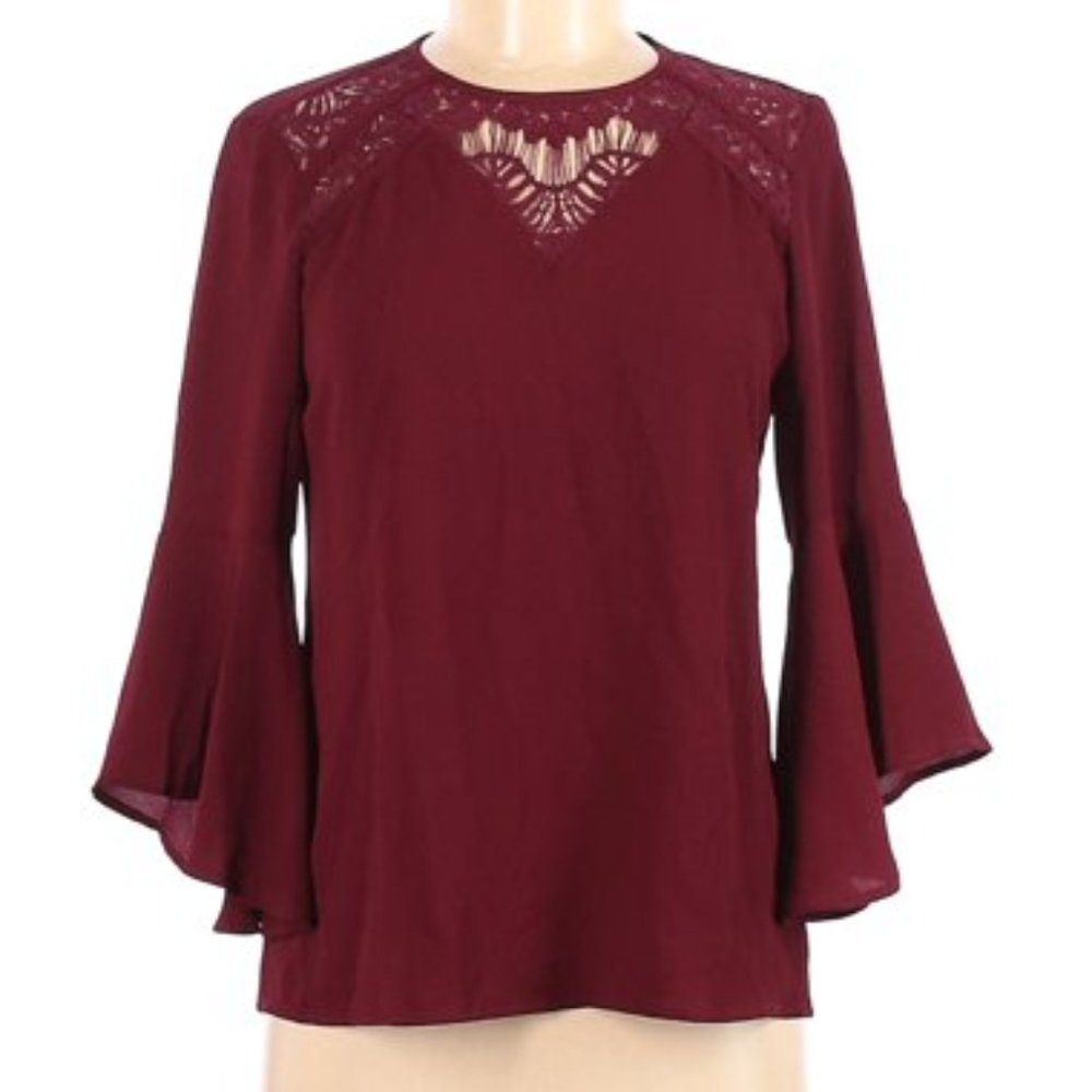 Stitch Fix 41 Hawthorn Burgundy Bell Sleeve Top